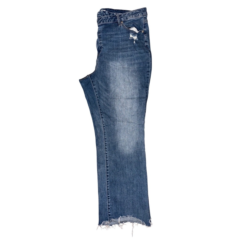Arula Womens Distressed Straight Leg Jeans Medium Wash Raw Hem Size 18 112506 J1 - Picture 10 of 10